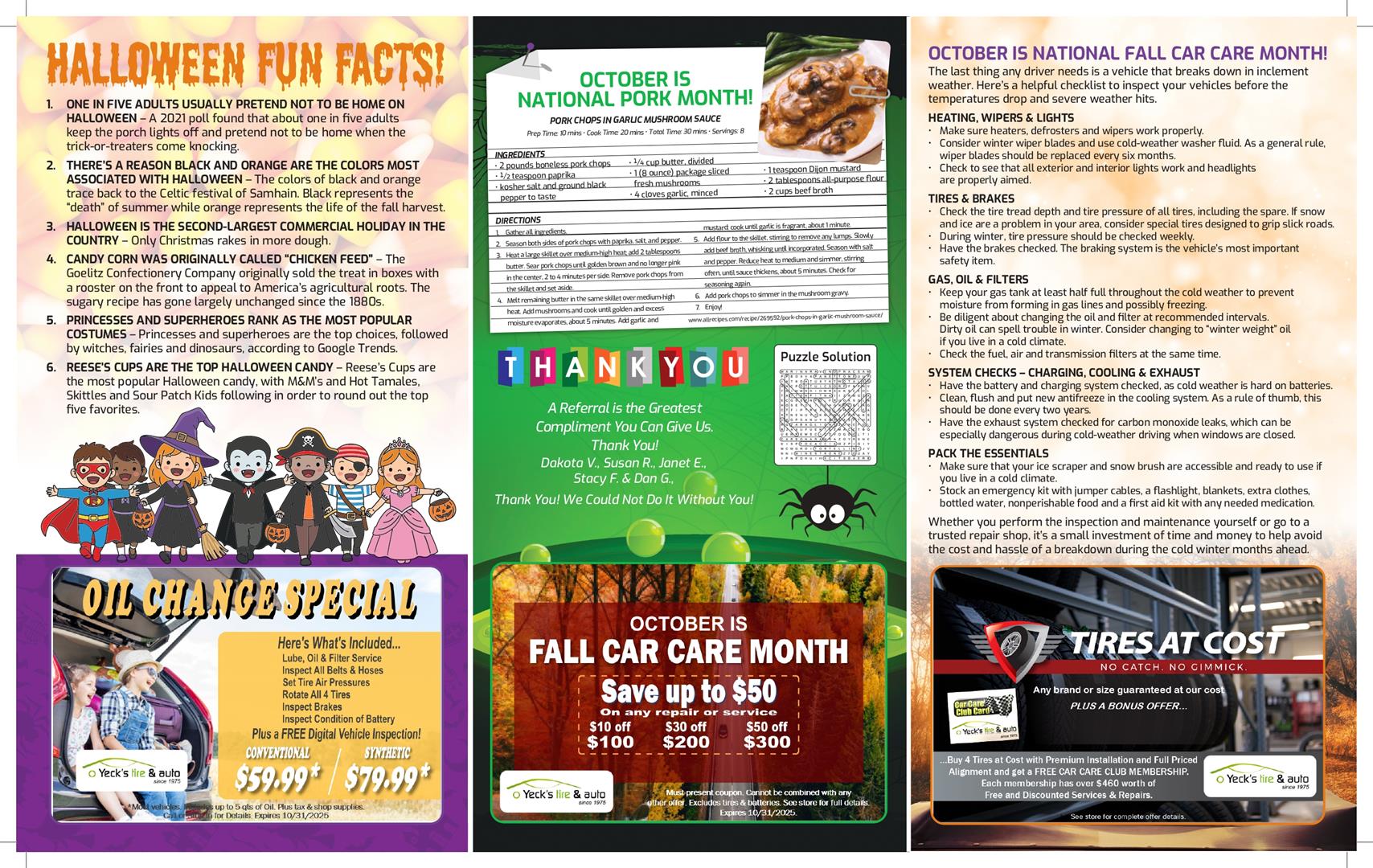Monthly Newsletter Page 3 | Yeck's Tire & Auto